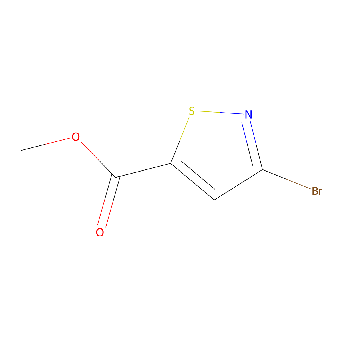 Methyl 3-bromo-1,2-thiazole-5-carboxylate molecular structure, CAS 2092159-72-1