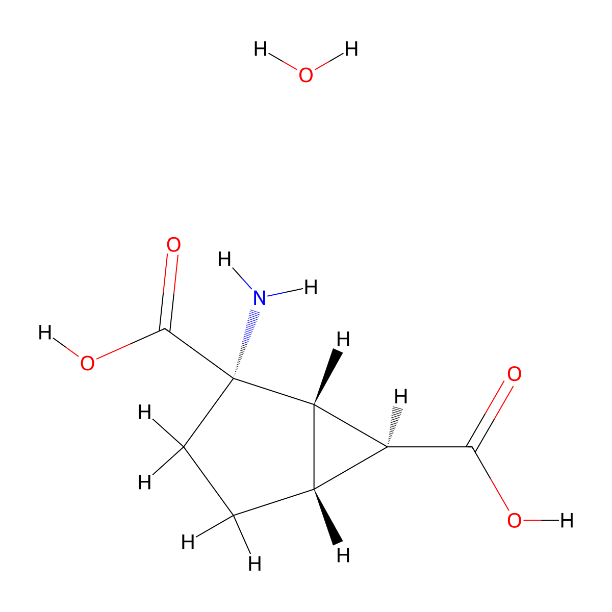 Eglumetad monohydrate molecular structure, CAS 209216-09-1