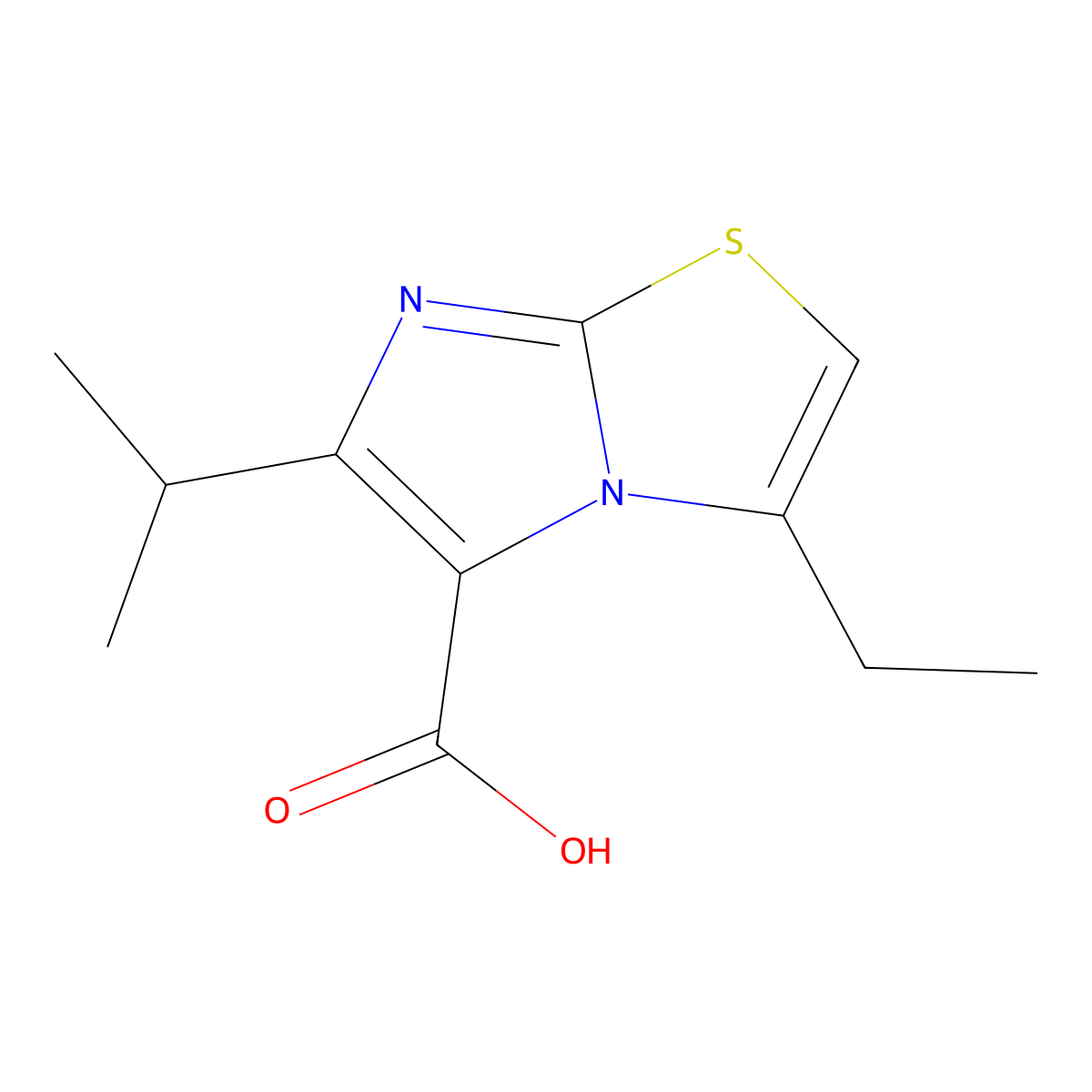 3-Ethyl-6-(propan-2-yl)imidazo[2,1-b][1,3]thiazole-5-carboxylic acid molecular structure, CAS 2092164-60-6