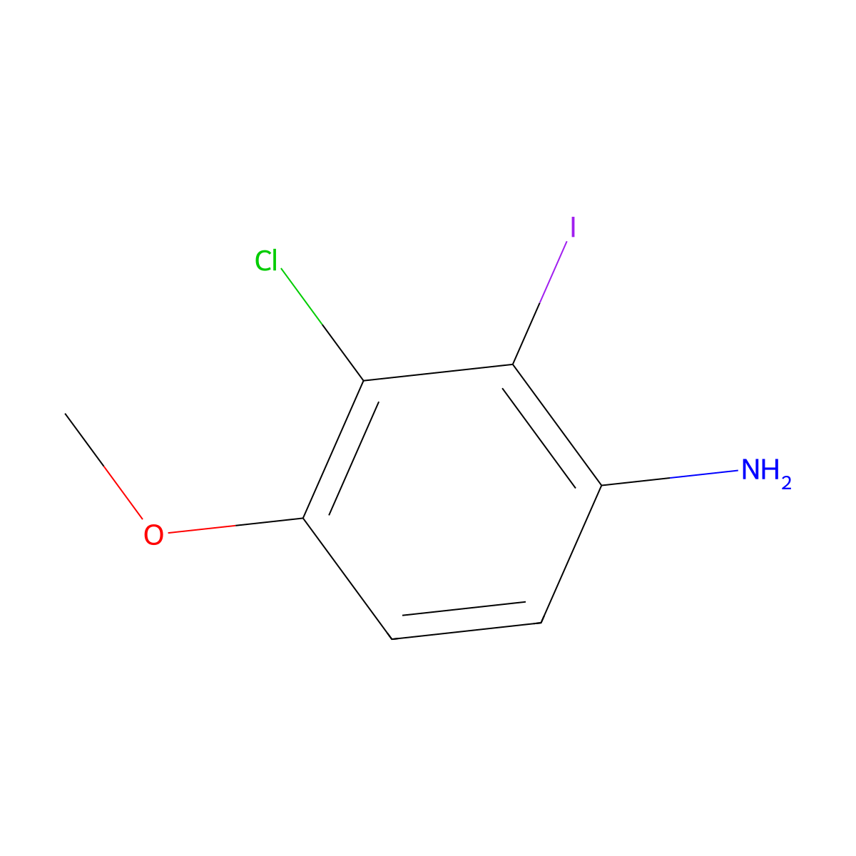 3-Chloro-2-iodo-4-methoxyaniline molecular structure, CAS 2092178-60-2