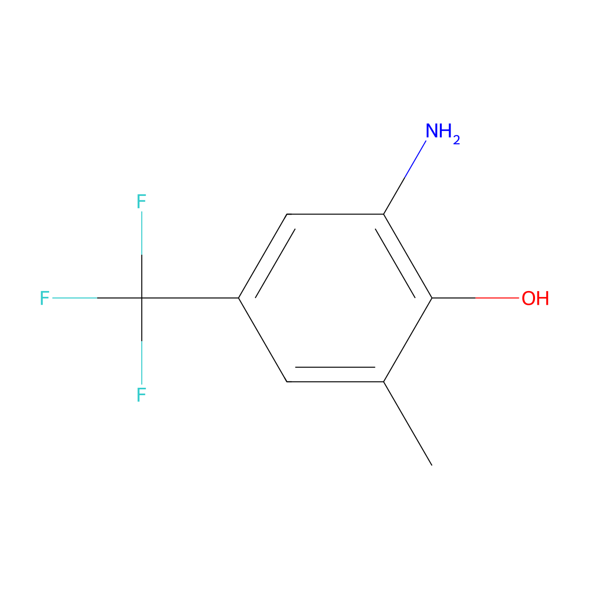2-Amino-6-methyl-4-(trifluoromethyl)phenol molecular structure, CAS 2092179-33-2