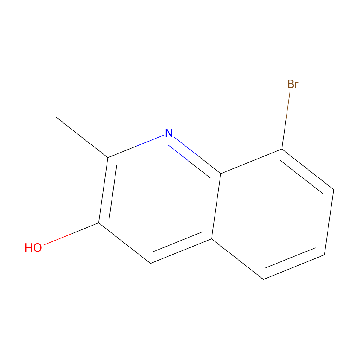 8-Bromo-2-methylquinolin-3-ol molecular structure, CAS 2092180-13-5