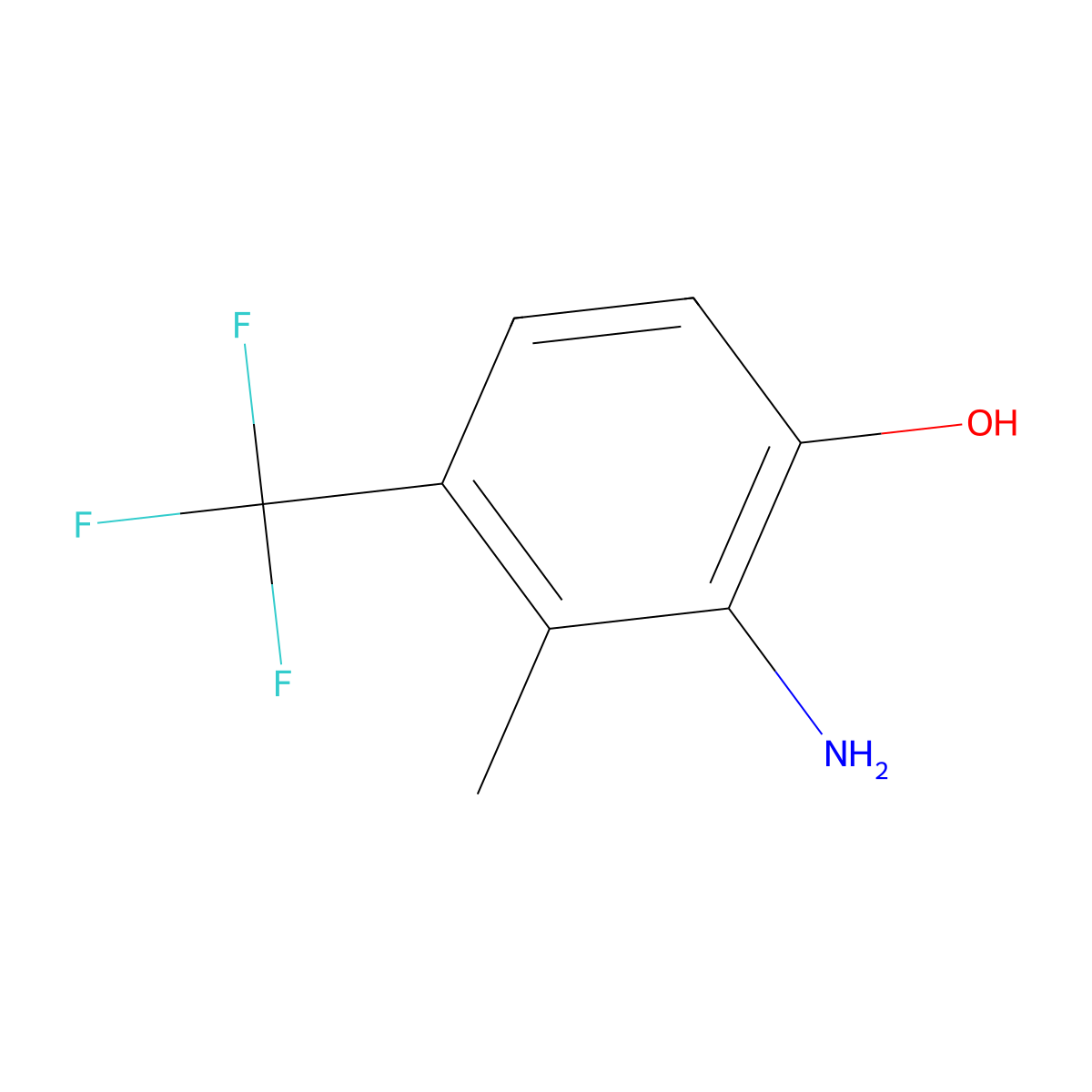 2-Amino-3-methyl-4-(trifluoromethyl)phenol molecular structure, CAS 2092180-99-7