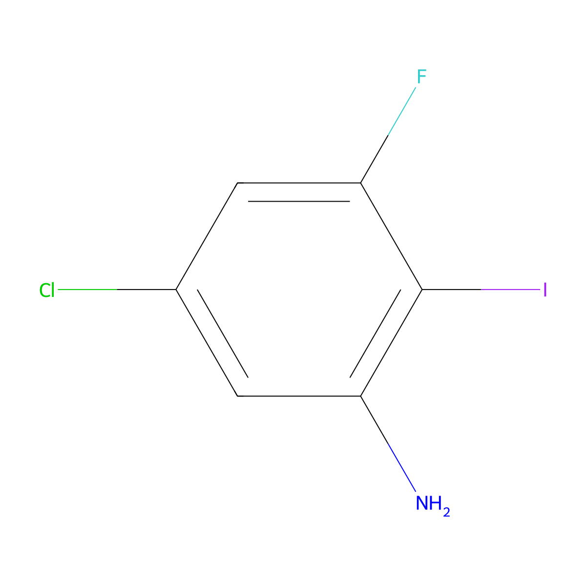 5-Chloro-3-fluoro-2-iodoaniline molecular structure, CAS 2092184-10-4