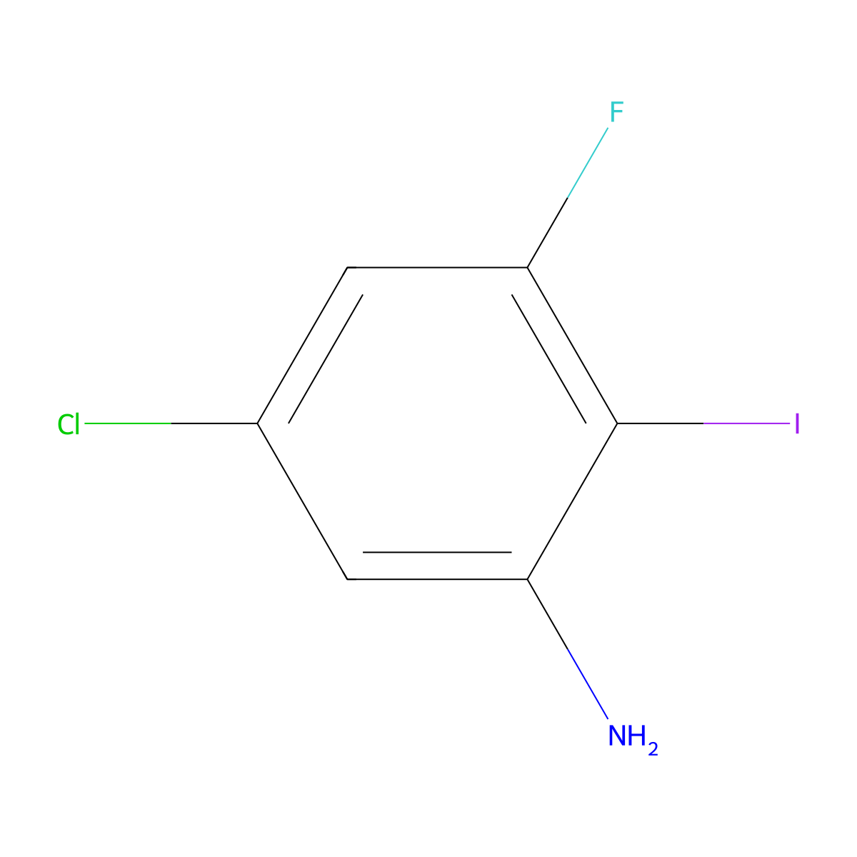 5-Chloro-3-fluoro-2-iodoaniline molecular structure, CAS 2092184-10-4