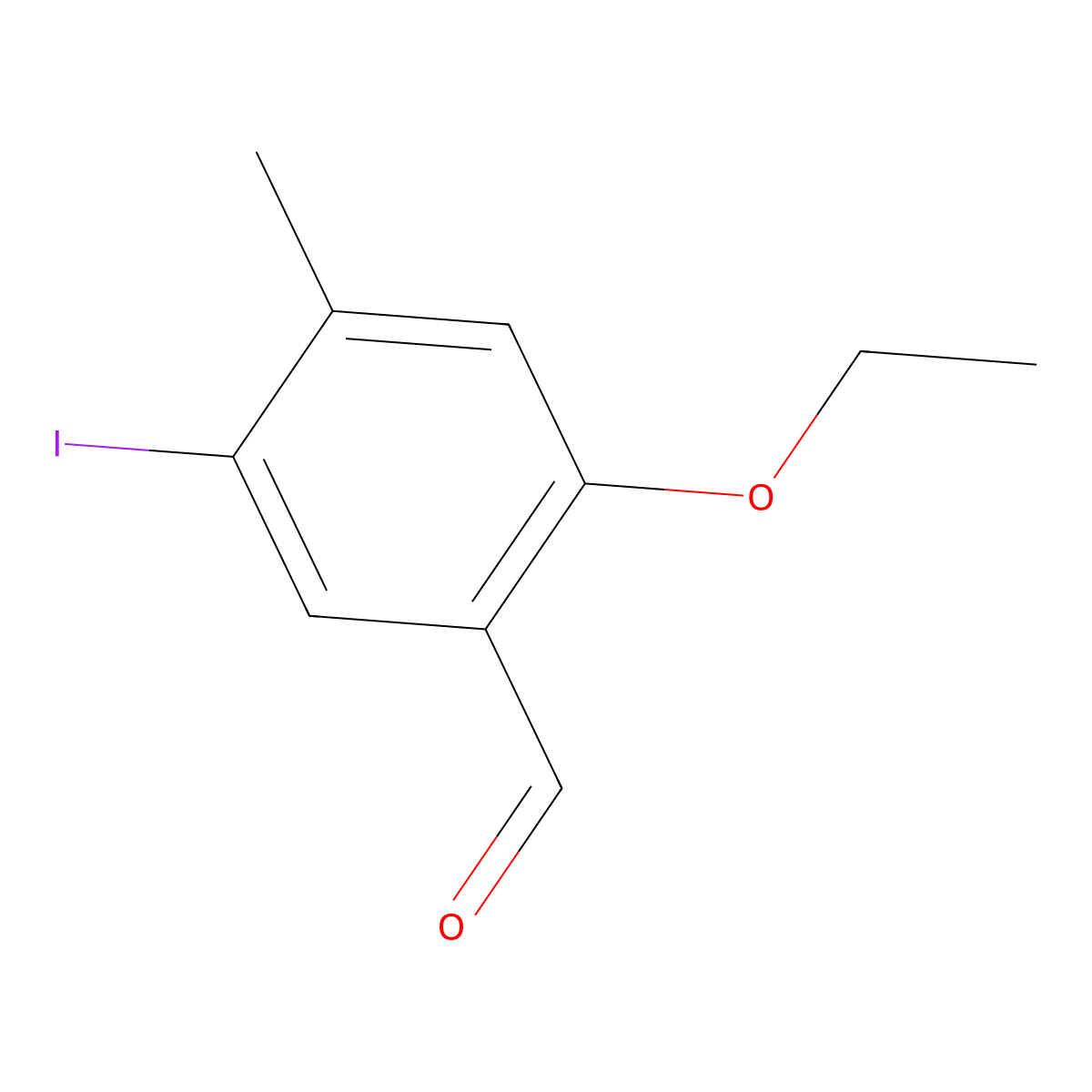2-Ethoxy-5-iodo-4-methylbenzaldehyde molecular structure, CAS 2092185-12-9