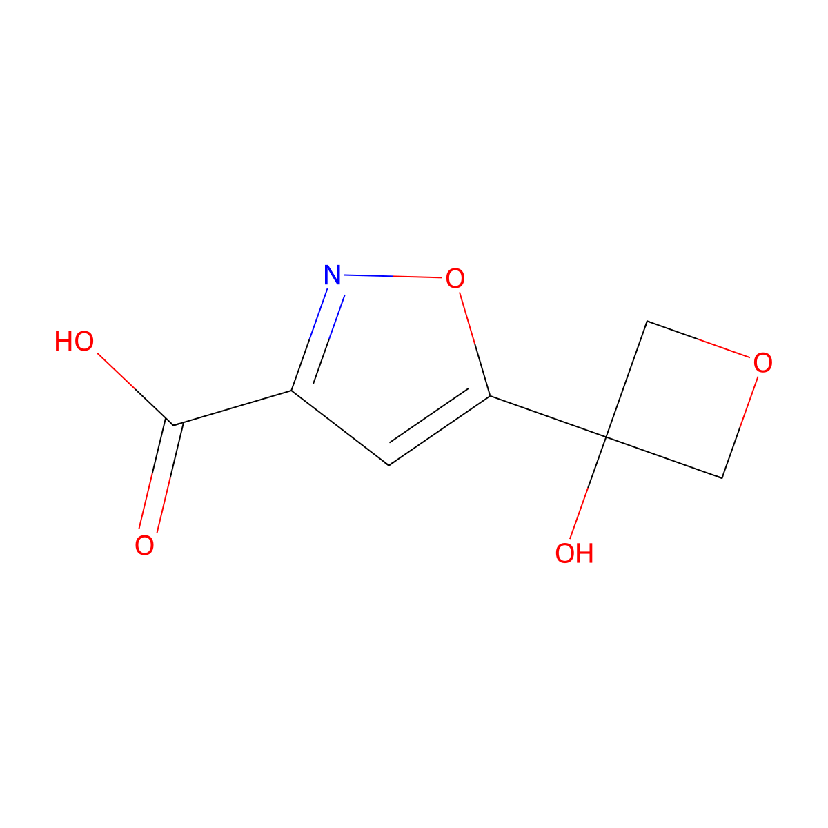 5-(3-Hydroxyoxetan-3-yl)-1,2-oxazole-3-carboxylic acid molecular structure, CAS 2092185-52-7