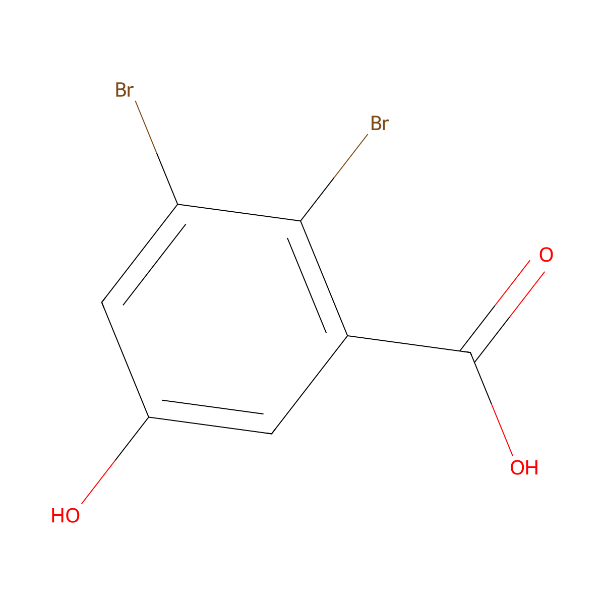 2,3-Dibromo-5-hydroxybenzoic acid molecular structure, CAS 2092186-55-3