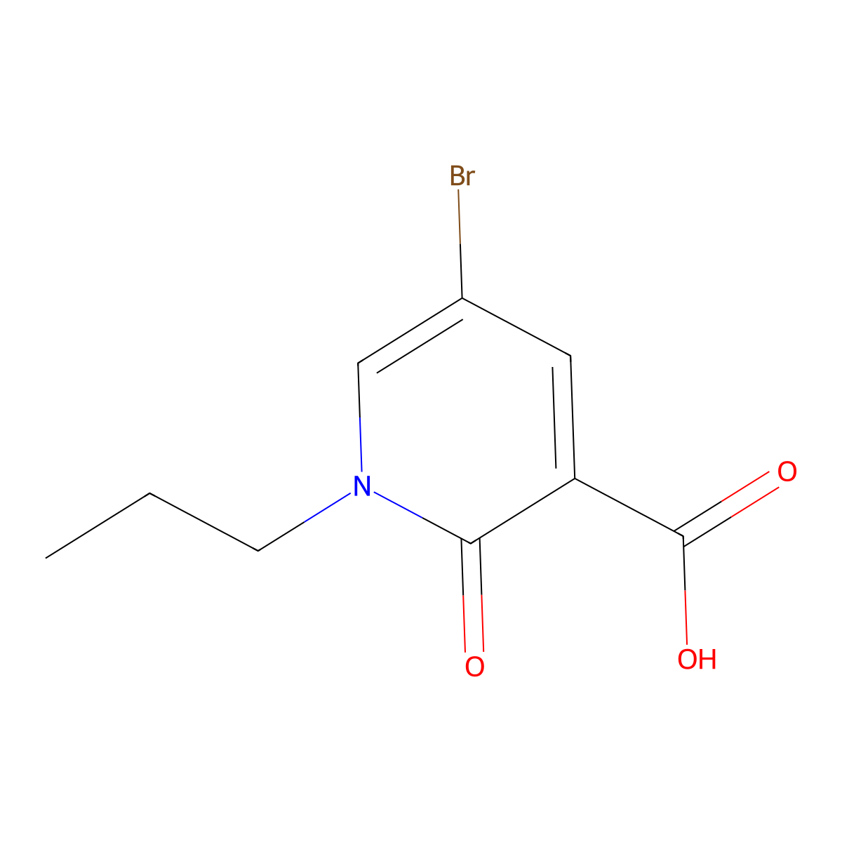 5-Bromo-2-oxo-1-propyl-1,2-dihydropyridine-3-carboxylic acid molecular structure, CAS 2092187-24-9
