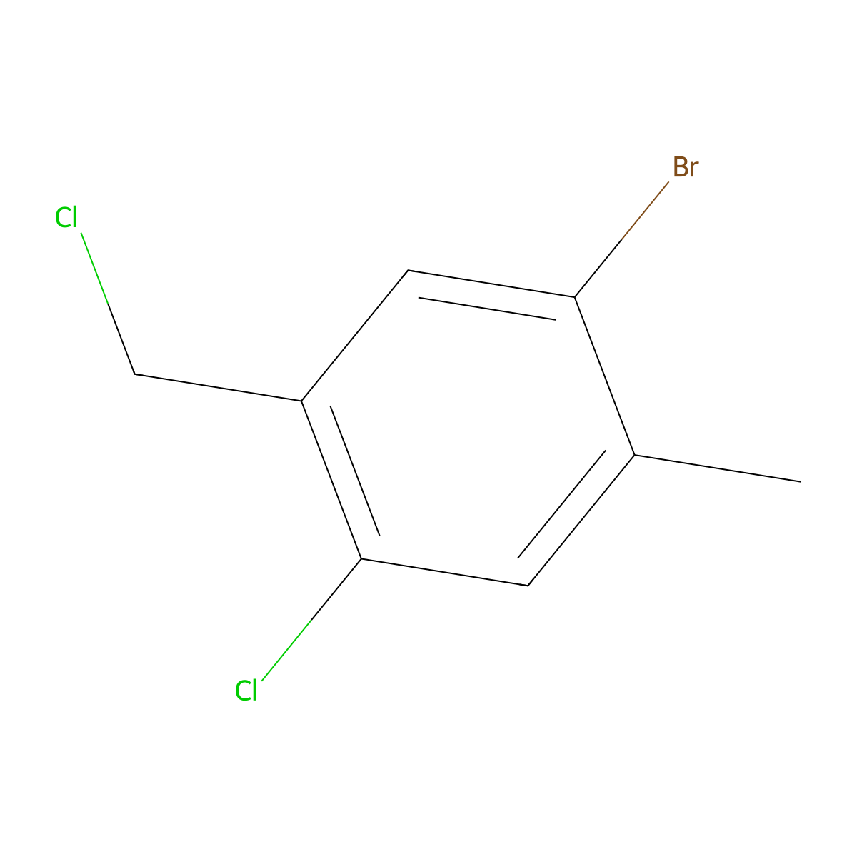 1-Bromo-4-chloro-5-(chloromethyl)-2-methylbenzene molecular structure, CAS 2092188-10-6