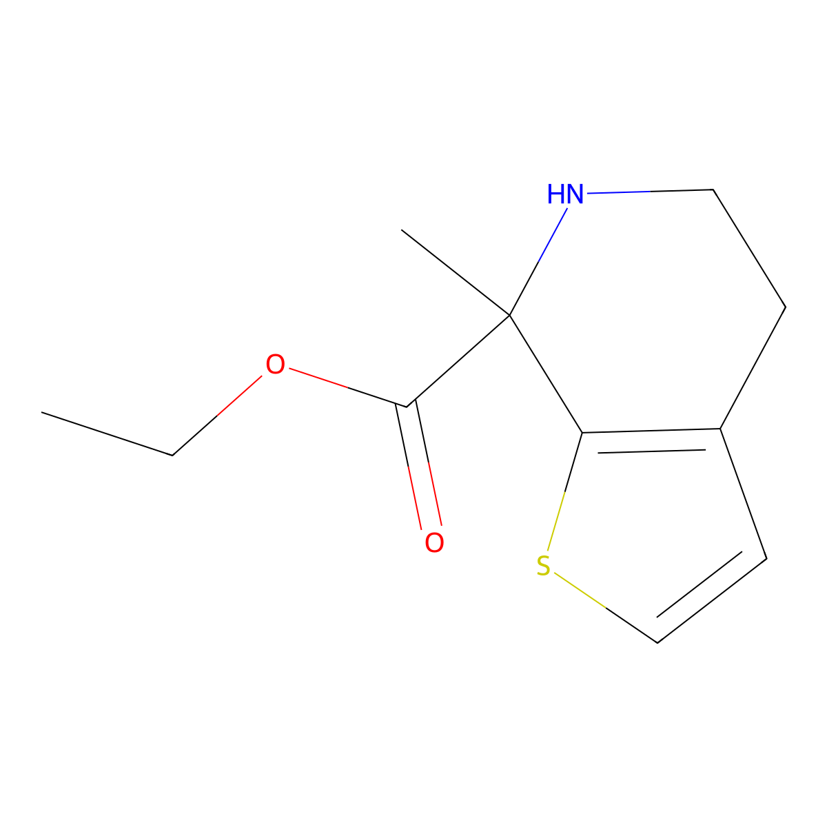 Ethyl 7-methyl-4H,5H,6H,7H-thieno[2,3-c]pyridine-7-carboxylate molecular structure, CAS 2092190-01-5