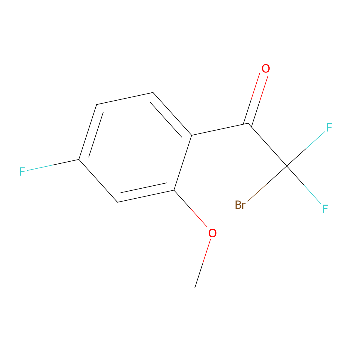 2-Bromo-2,2-difluoro-1-(4-fluoro-2-methoxyphenyl)ethanone molecular structure, CAS 2092191-58-5
