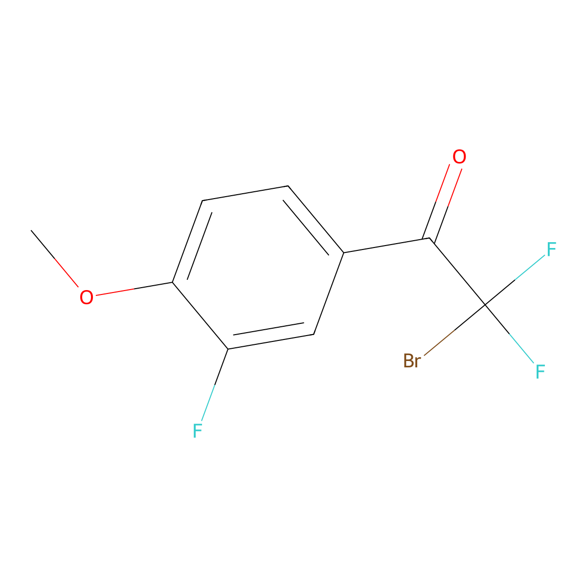 2-Bromo-2,2-difluoro-1-(3-fluoro-4-methoxyphenyl)ethanone molecular structure, CAS 2092191-63-2