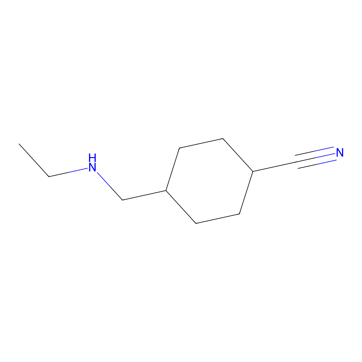 4-[(Ethylamino)methyl]cyclohexane-1-carbonitrile molecular structure, CAS 2092193-05-8