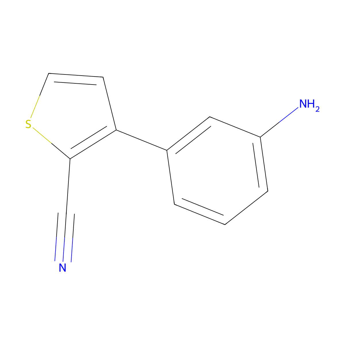 3-(3-Aminophenyl)thiophene-2-carbonitrile molecular structure, CAS 2092197-10-7