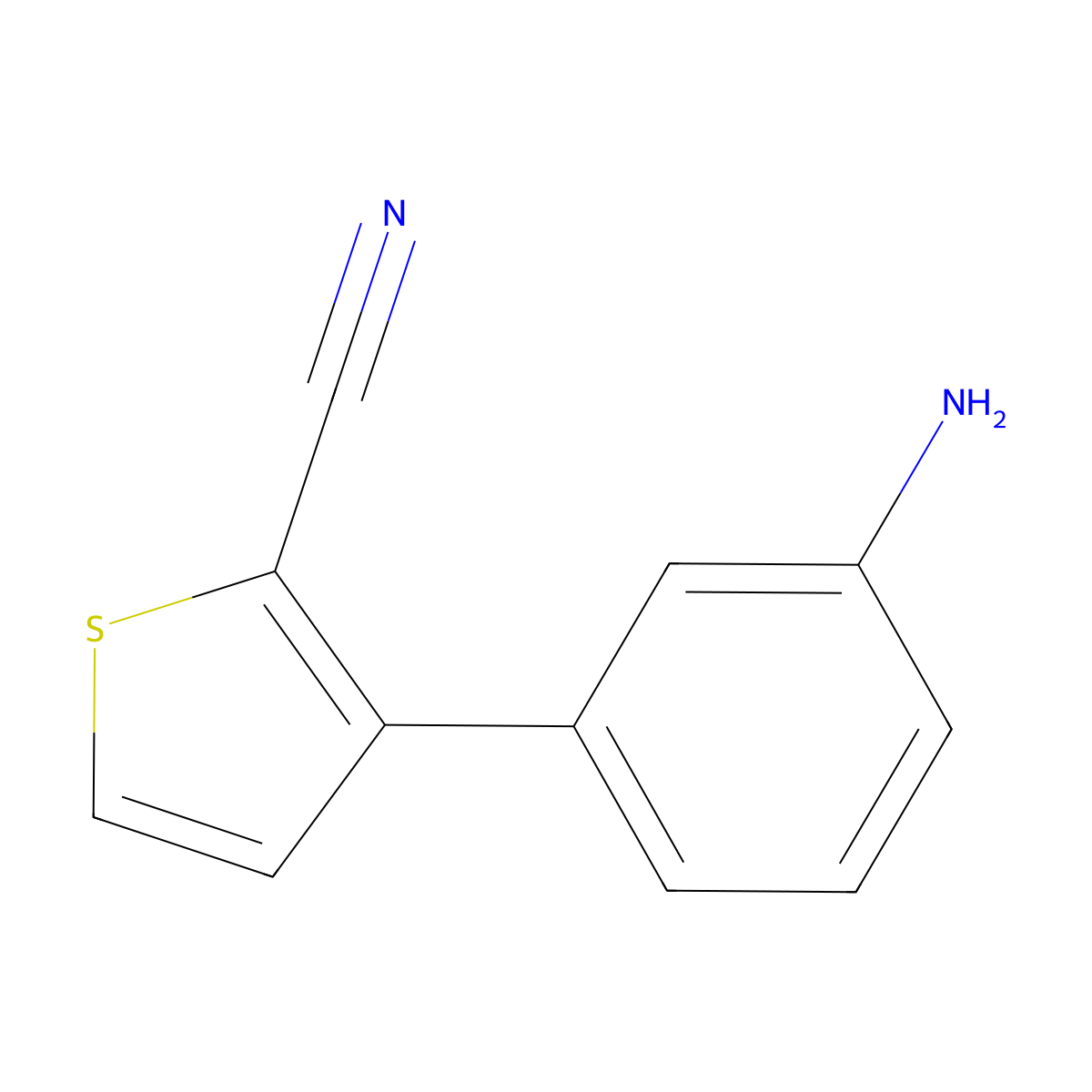 3-(3-Aminophenyl)thiophene-2-carbonitrile molecular structure, CAS 2092197-10-7