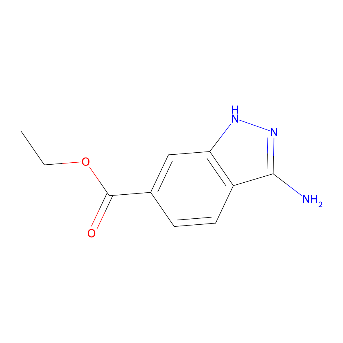 ethyl 3-amino-1H-indazole-6-carboxylate molecular structure, CAS 2092201-23-3