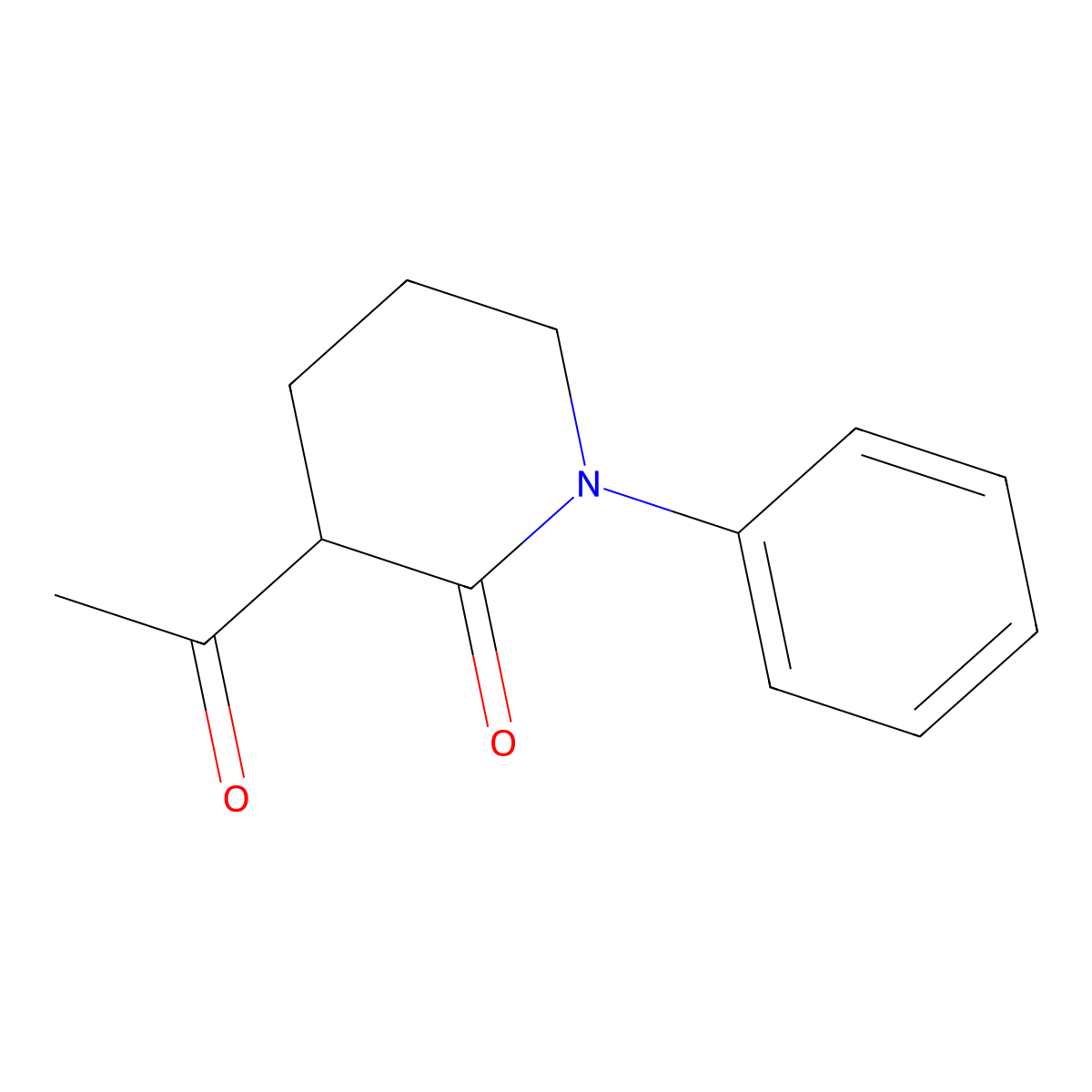 3-Acetyl-1-phenylpiperidin-2-one molecular structure, CAS 2092204-97-0