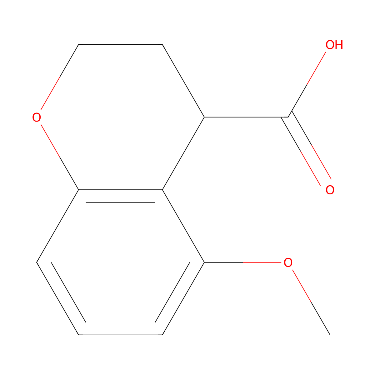 5-methoxy-3,4-dihydro-2H-1-benzopyran-4-carboxylic acid molecular structure, CAS 2092207-00-4