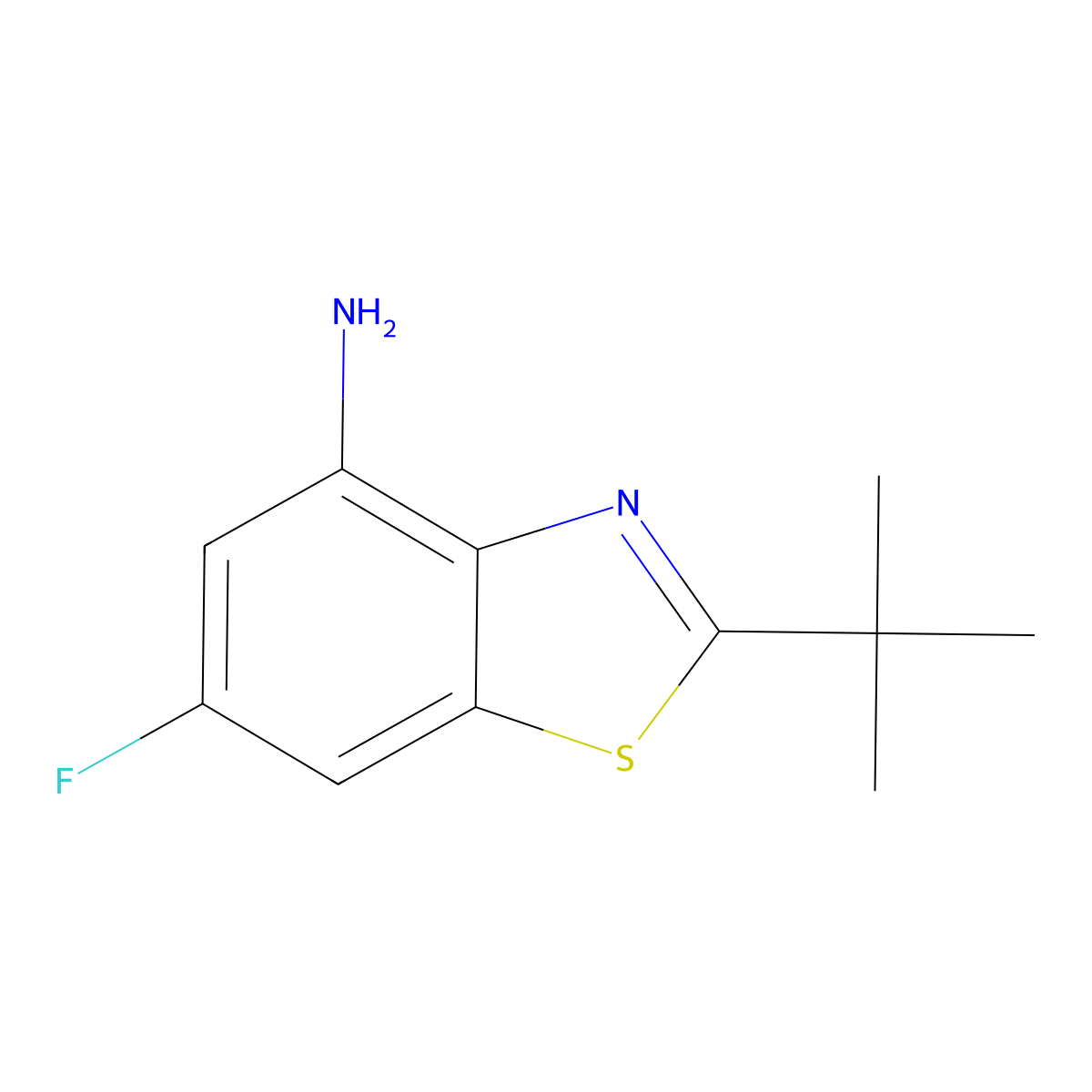 2-tert-Butyl-6-fluoro-1,3-benzothiazol-4-amine molecular structure, CAS 2092207-78-6