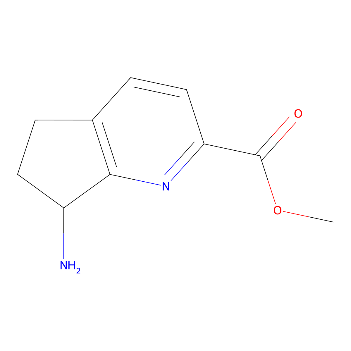 methyl 7-amino-5H,6H,7H-cyclopenta[b]pyridine-2-carboxylate molecular structure, CAS 2092213-57-3