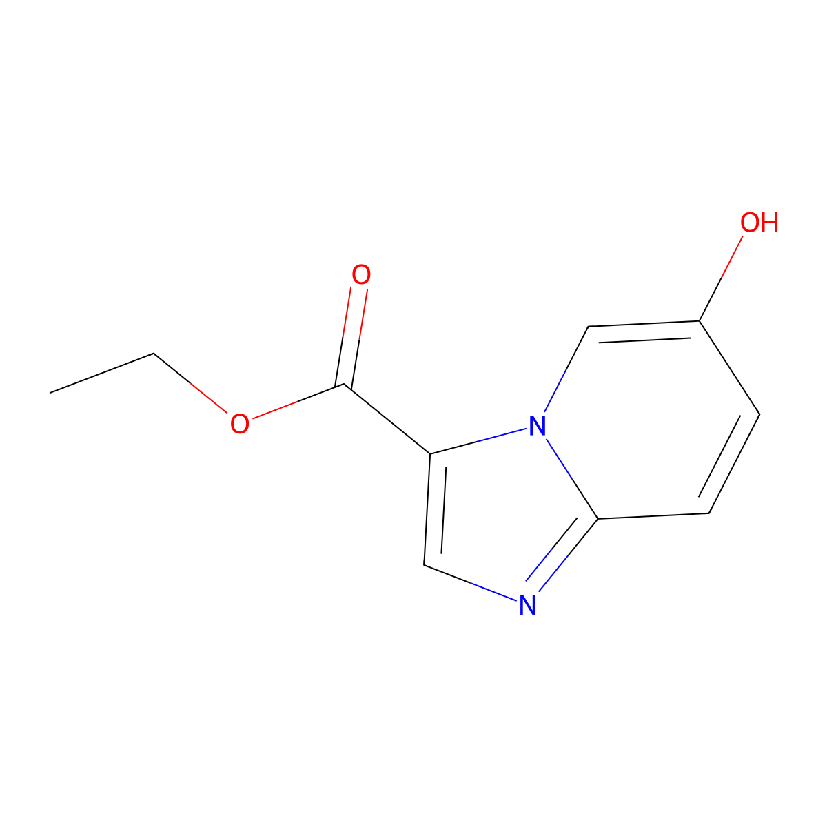 Ethyl 6-hydroxyimidazo[1,2-a]pyridine-3-carboxylate molecular structure, CAS 2092216-42-5