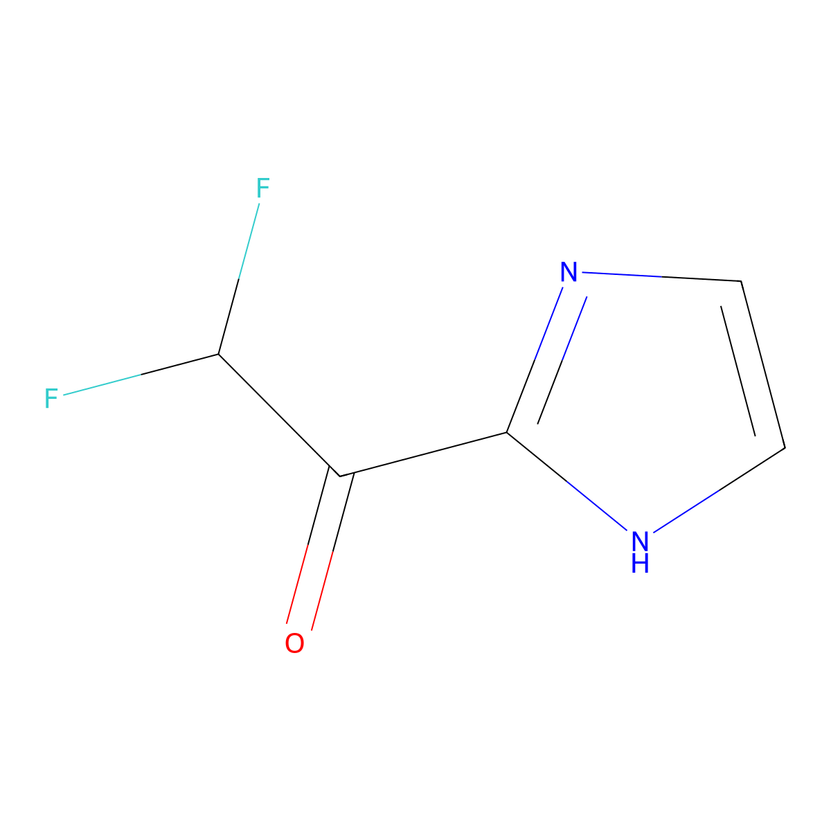 2,2-difluoro-1-(1H-imidazol-2-yl)ethan-1-one molecular structure, CAS 2092222-01-8