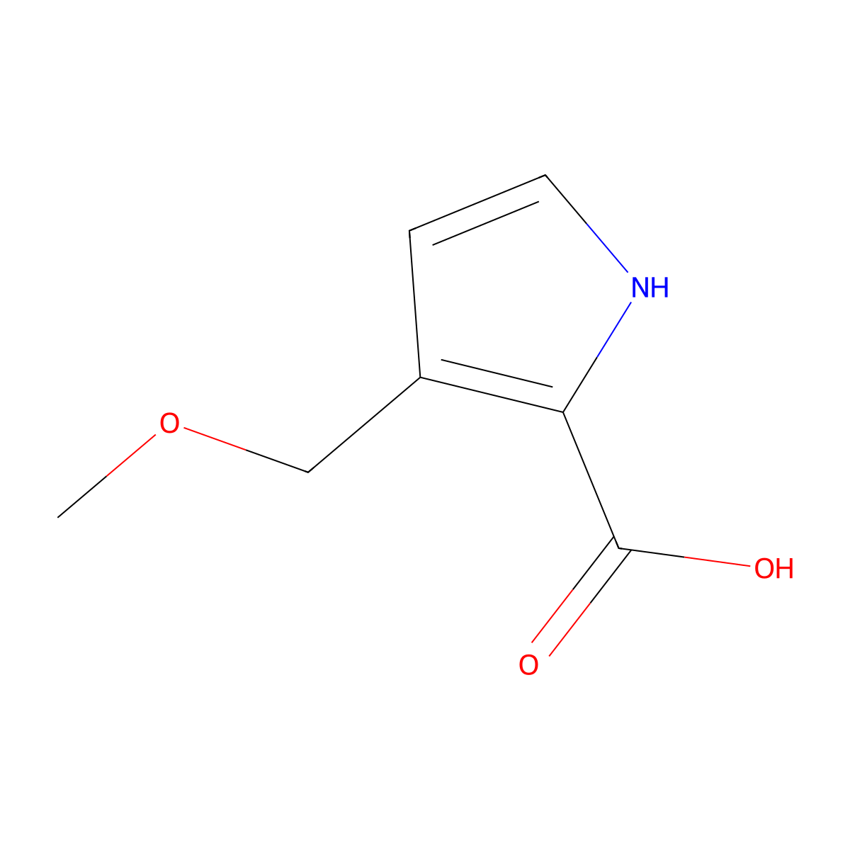 3-(Methoxymethyl)-1H-pyrrole-2-carboxylic acid molecular structure, CAS 2092223-96-4