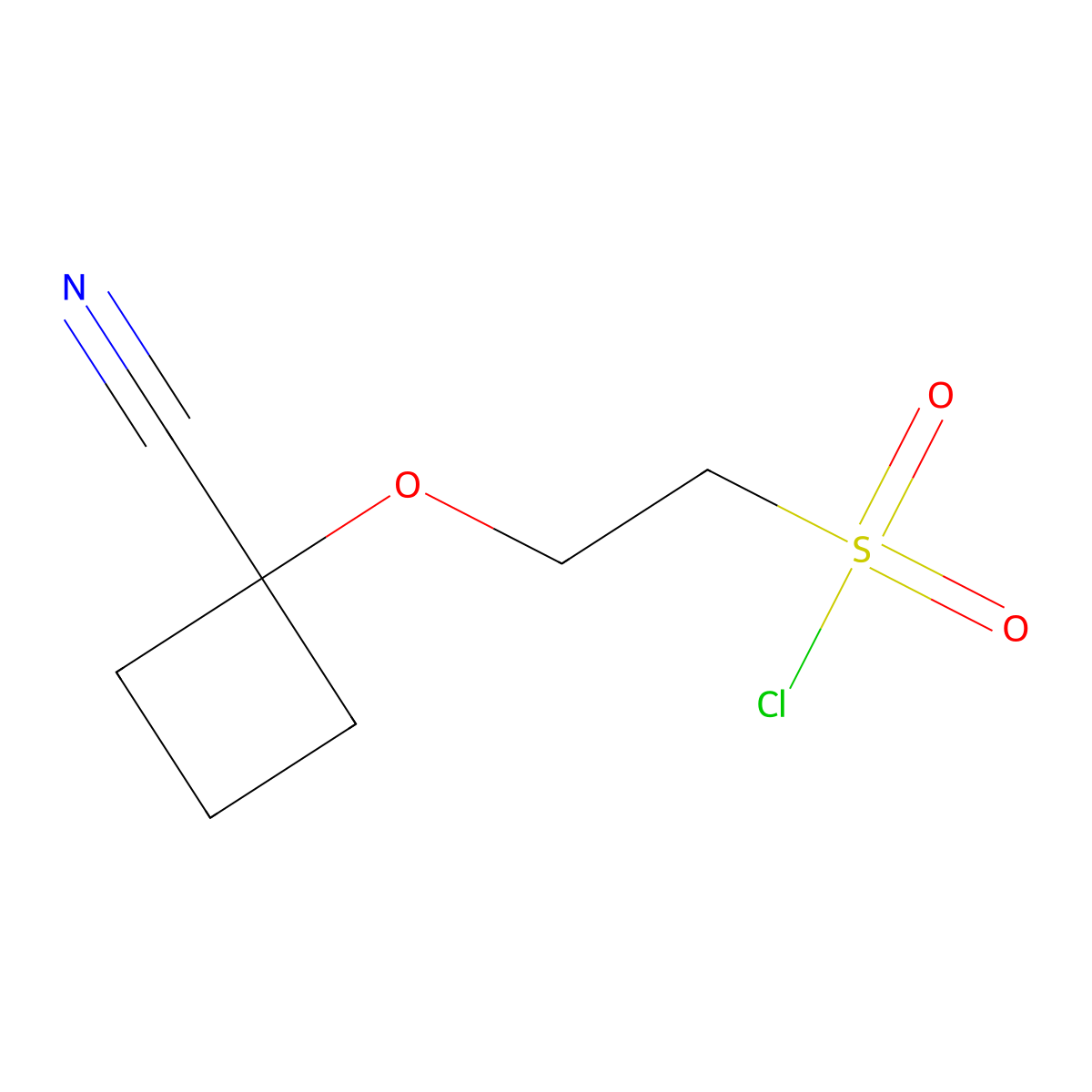 2-(1-Cyanocyclobutoxy)ethane-1-sulfonyl chloride molecular structure, CAS 2092226-72-5