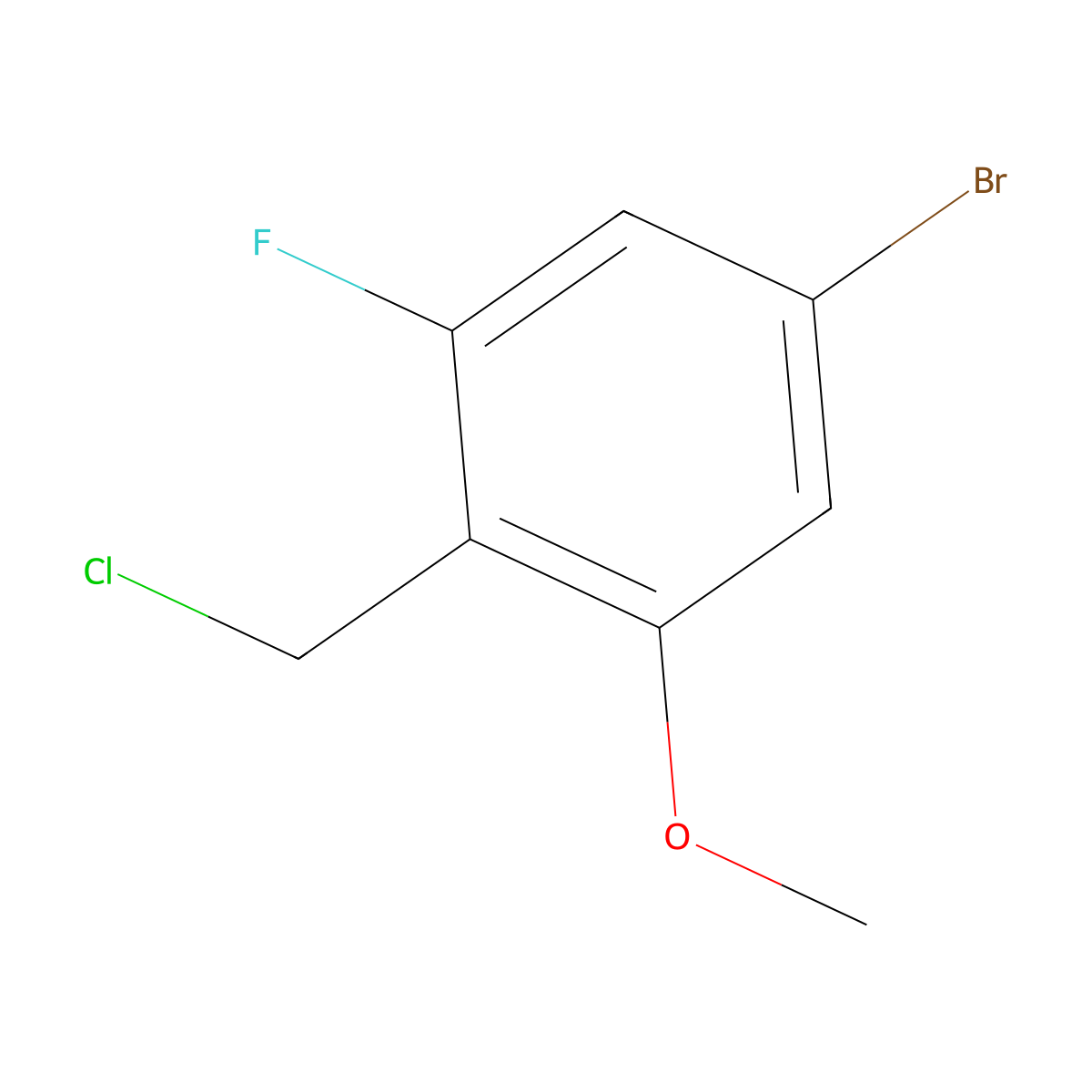 5-Bromo-2-(chloromethyl)-1-fluoro-3-methoxybenzene molecular structure, CAS 2092227-71-7