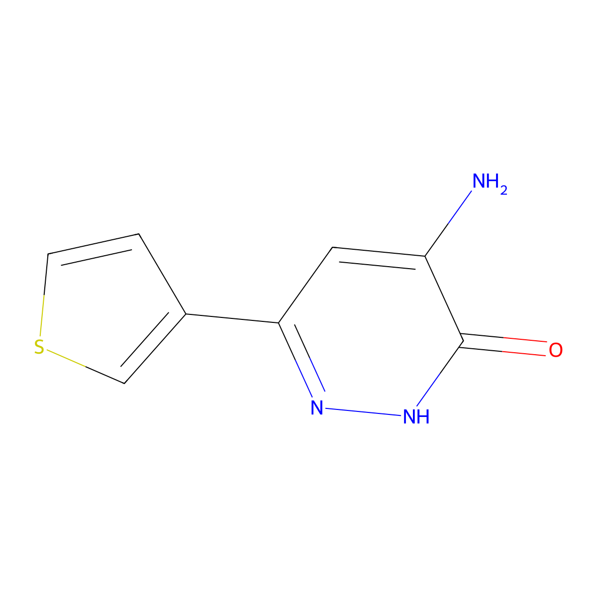 4-Amino-6-(thiophen-3-yl)pyridazin-3-ol molecular structure, CAS 2092227-87-5