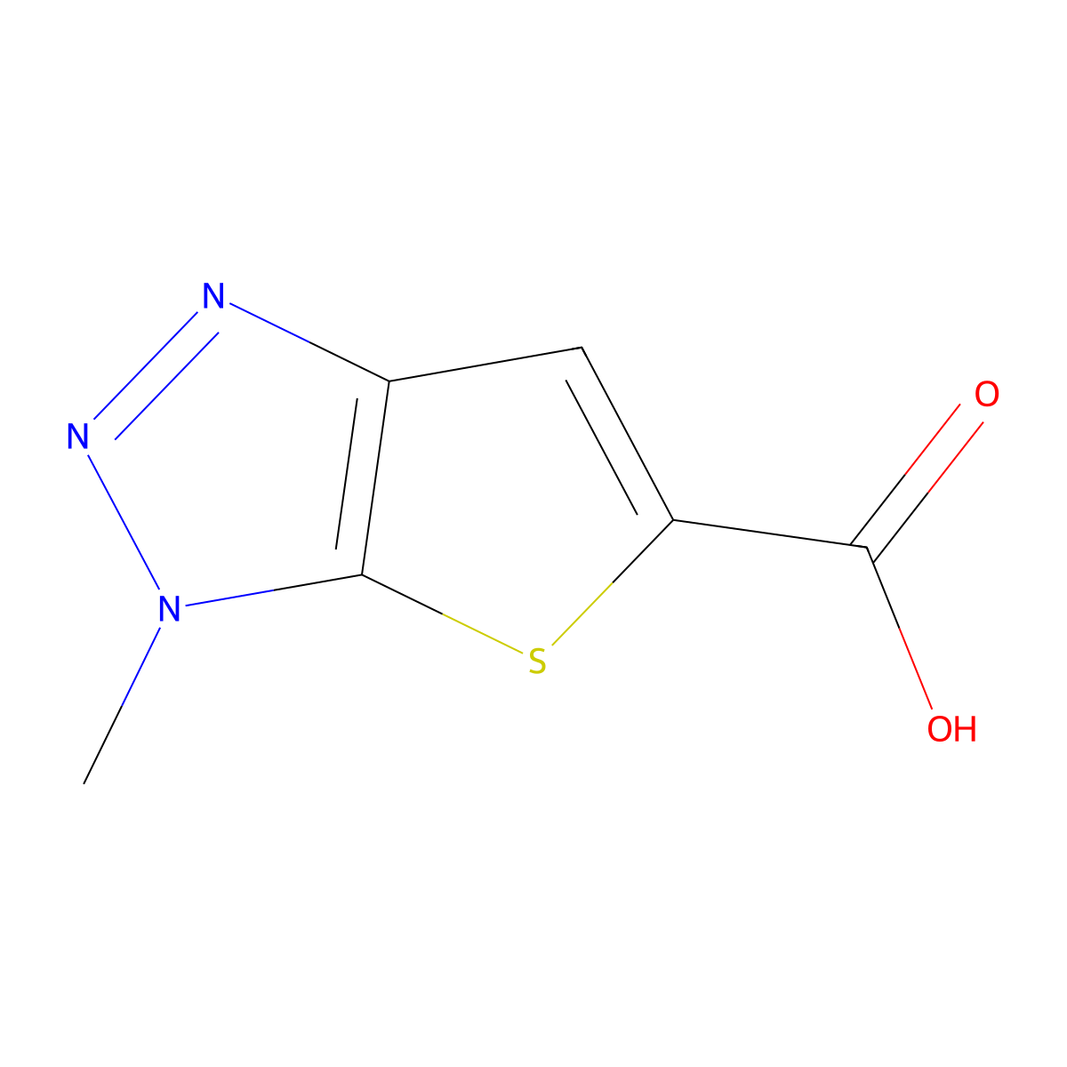 3-methyl-3H-thieno(2,3-d)(1,2,3)triazole-5-carboxylic acid molecular structure, CAS 2092229-94-0