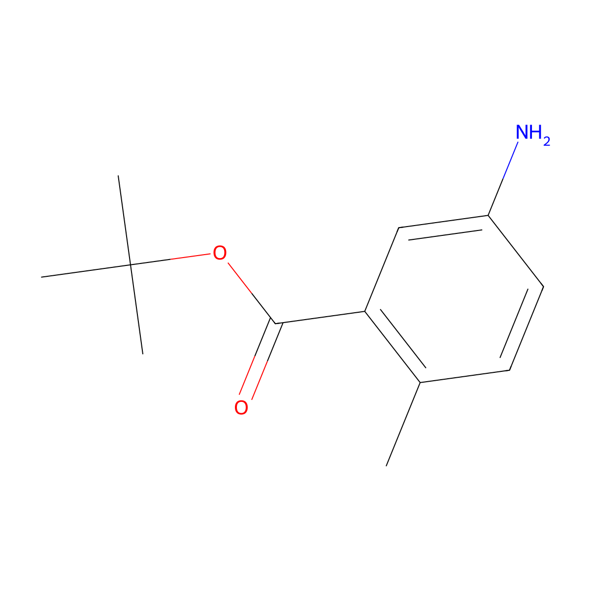 Tert-butyl 5-amino-2-methylbenzoate molecular structure, CAS 209223-88-1