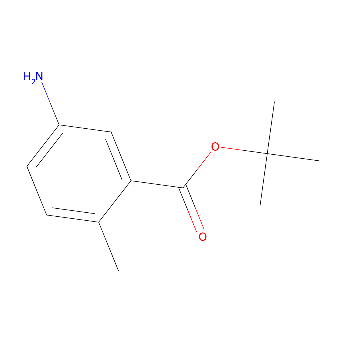 Tert-butyl 5-amino-2-methylbenzoate molecular structure, CAS 209223-88-1