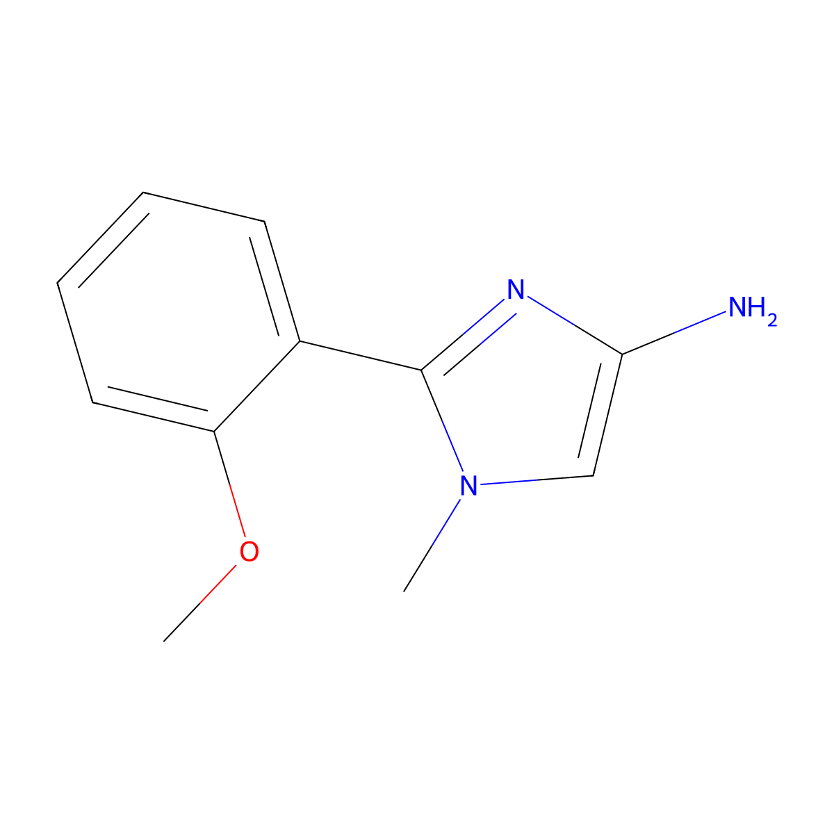 2-(2-methoxyphenyl)-1-methyl-1H-imidazol-4-amine molecular structure, CAS 2092231-70-2