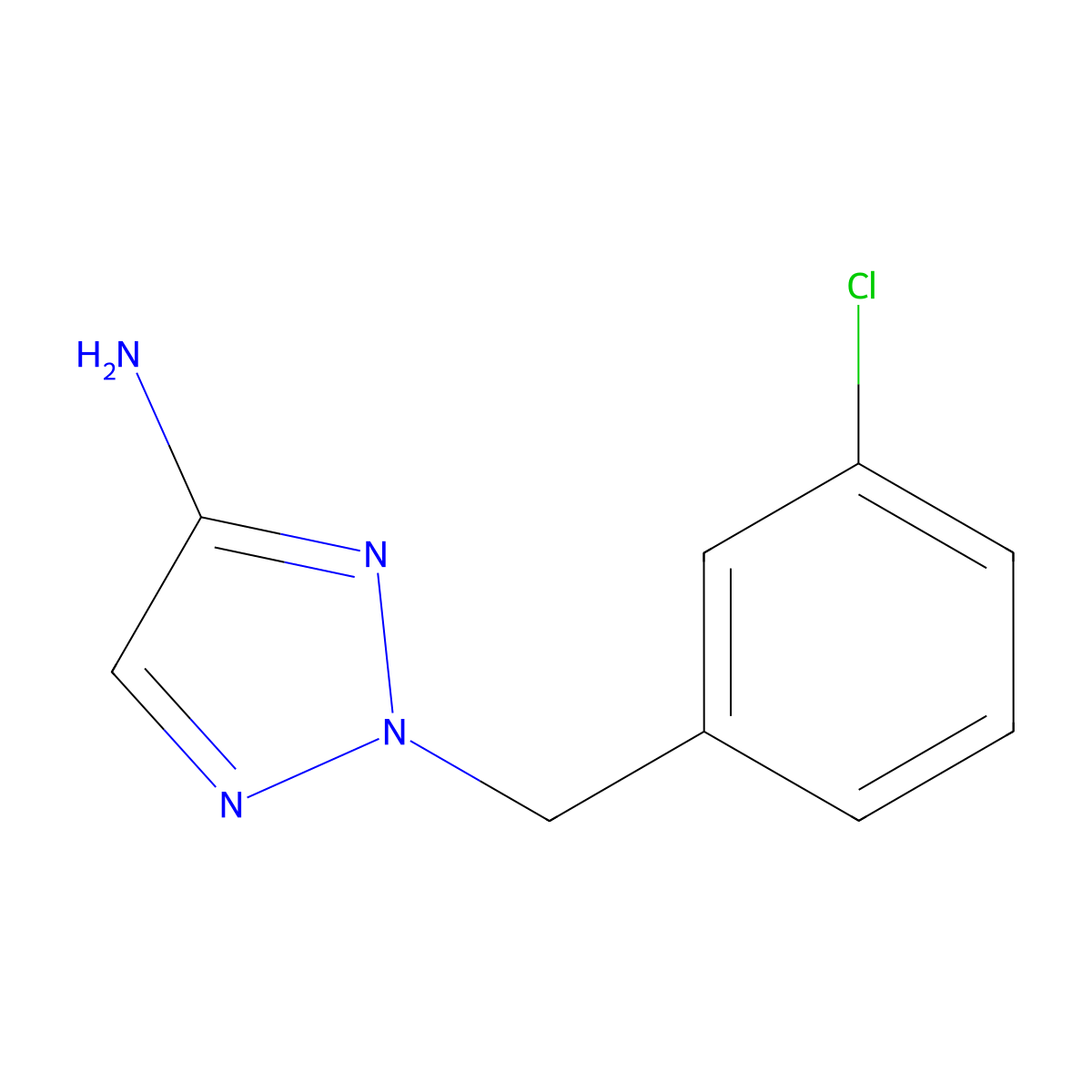 2-[(3-Chlorophenyl)methyl]-2H-1,2,3-triazol-4-amine molecular structure, CAS 2092234-22-3