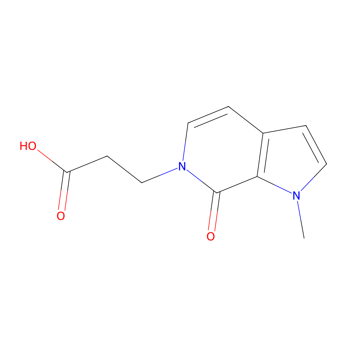 3-(1-methyl-7-oxo-1,7-dihydro-6H-pyrrolo[2,3-c]pyridin-6-yl)propanoic acid molecular structure, CAS 2092238-97-4
