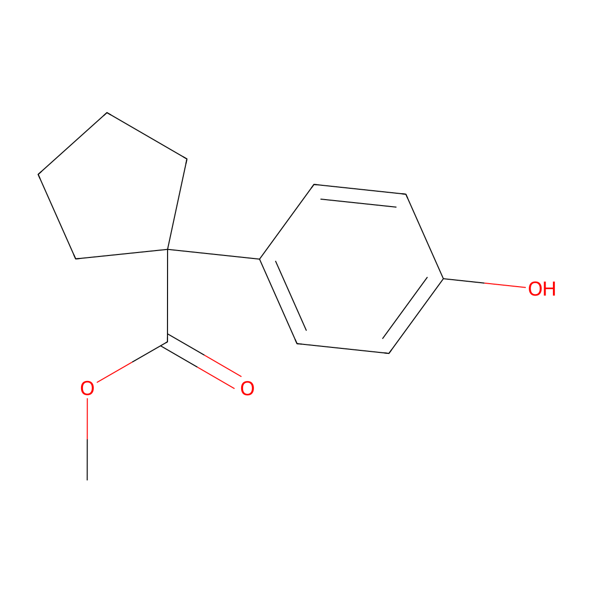 Methyl 1-(4-hydroxyphenyl)cyclopentane-1-carboxylate molecular structure, CAS 2092239-11-5