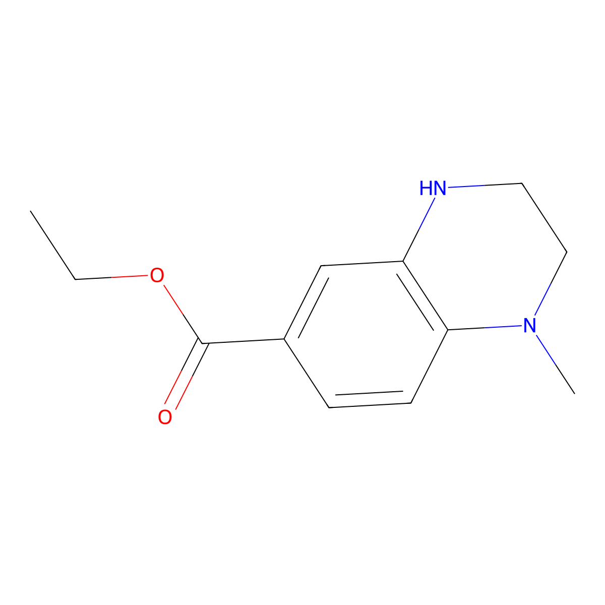 Ethyl 1-methyl-1,2,3,4-tetrahydroquinoxaline-6-carboxylate molecular structure, CAS 2092239-29-5