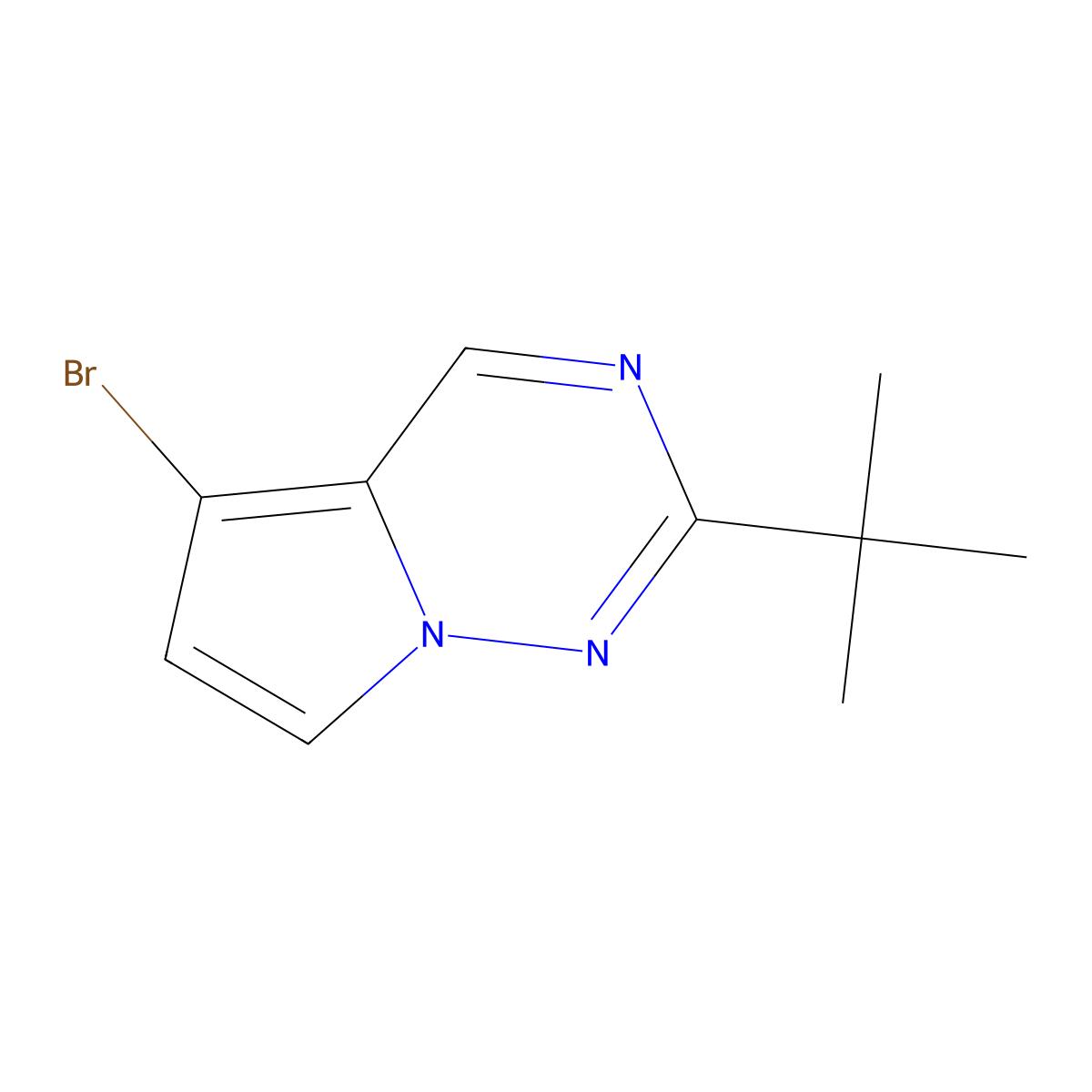 5-Bromo-2-tert-butylpyrrolo[2,1-f][1,2,4]triazine molecular structure, CAS 2092239-38-6