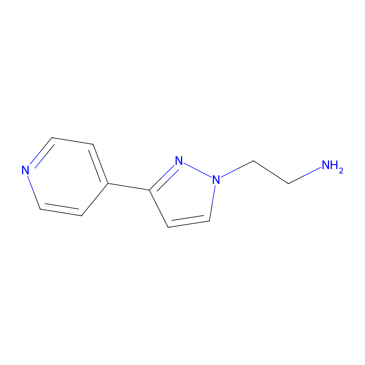 2-(3-(pyridin-4-yl)-1H-pyrazol-1-yl)ethan-1-amine molecular structure, CAS 2092239-60-4