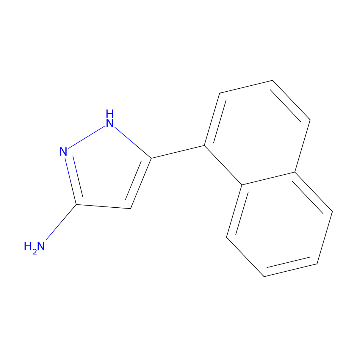 3-(1-Naphthyl)-1H-pyrazol-5-amine molecular structure, CAS 209224-89-5