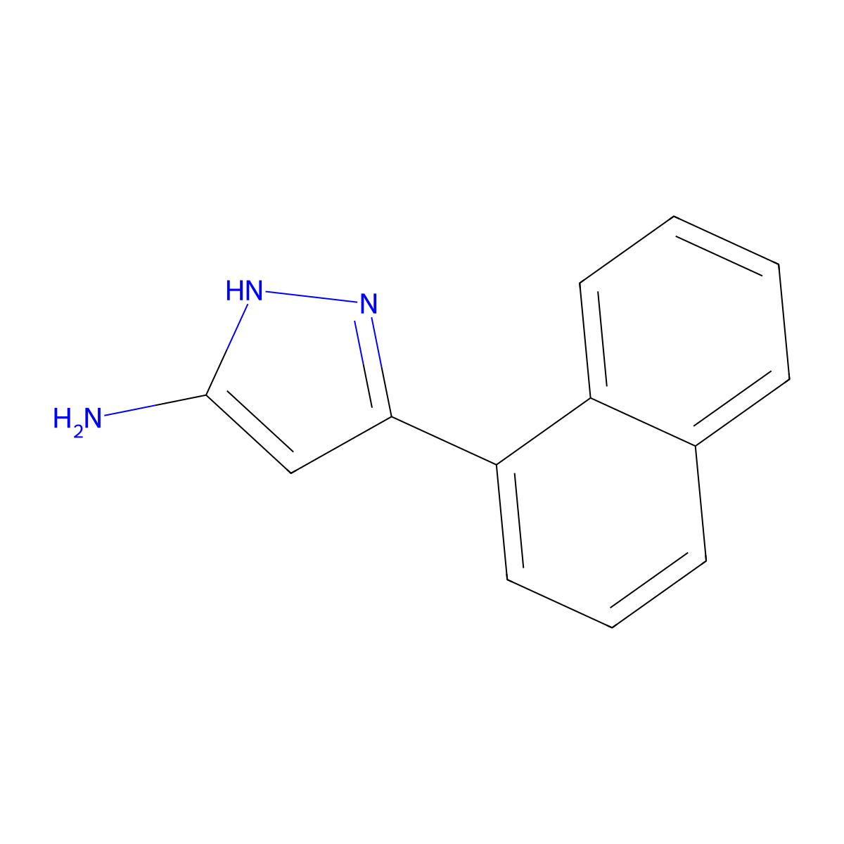 3-(1-Naphthyl)-1H-pyrazol-5-amine molecular structure, CAS 209224-89-5