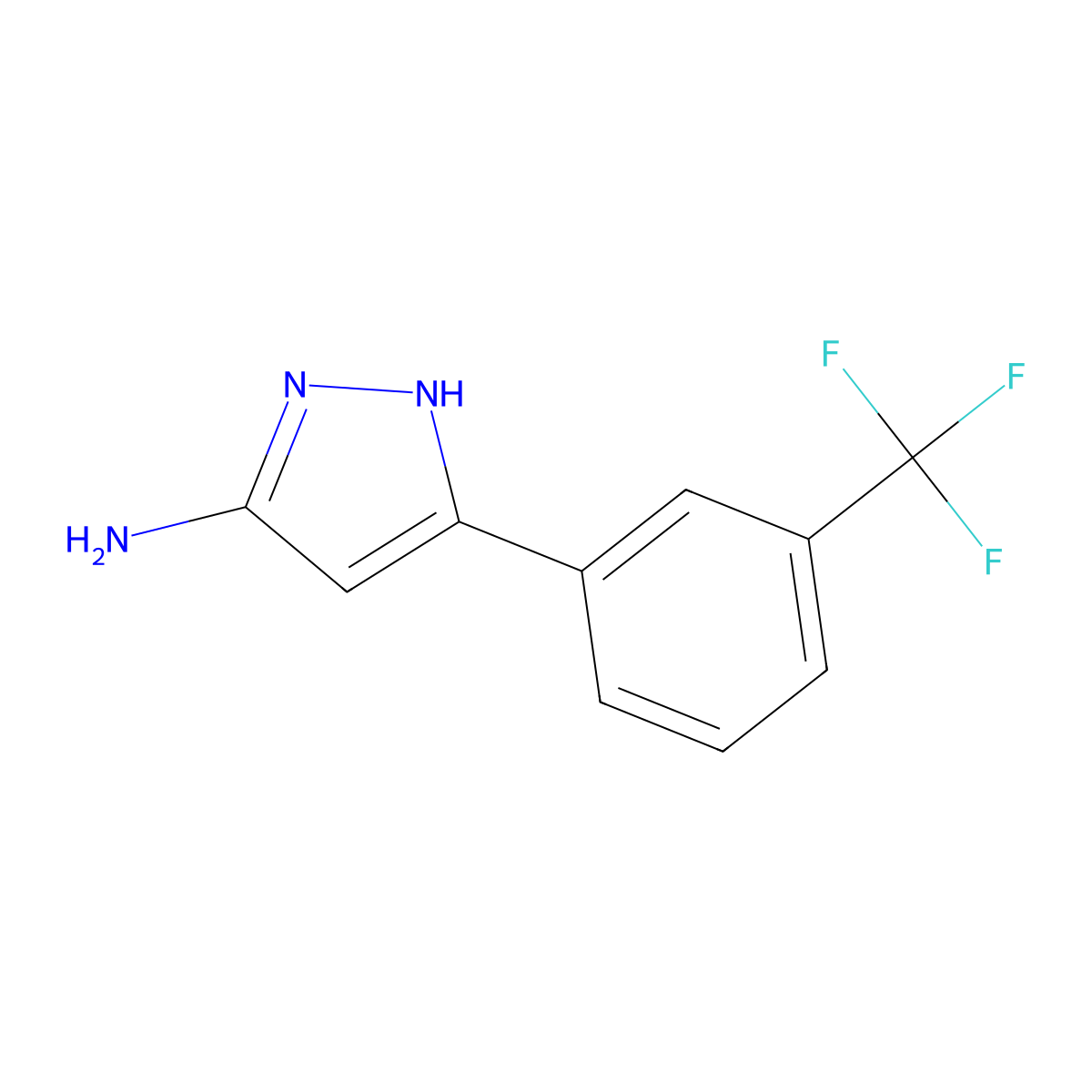 5-[3-(Trifluoromethyl)phenyl]-1H-pyrazol-3-amine molecular structure, CAS 209224-91-9