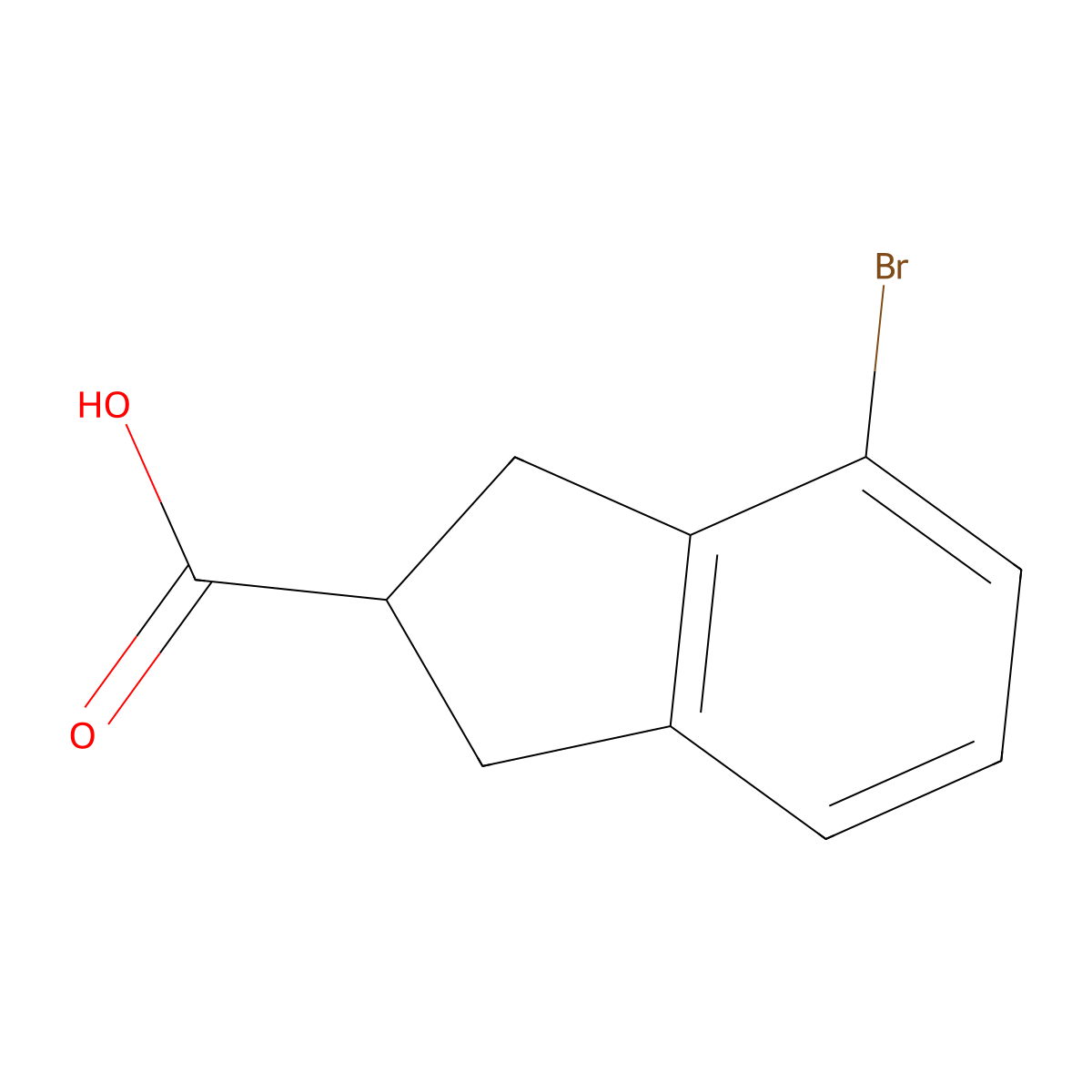 4-bromo-2,3-dihydro-1H-indene-2-carboxylic acid molecular structure, CAS 209224-95-3