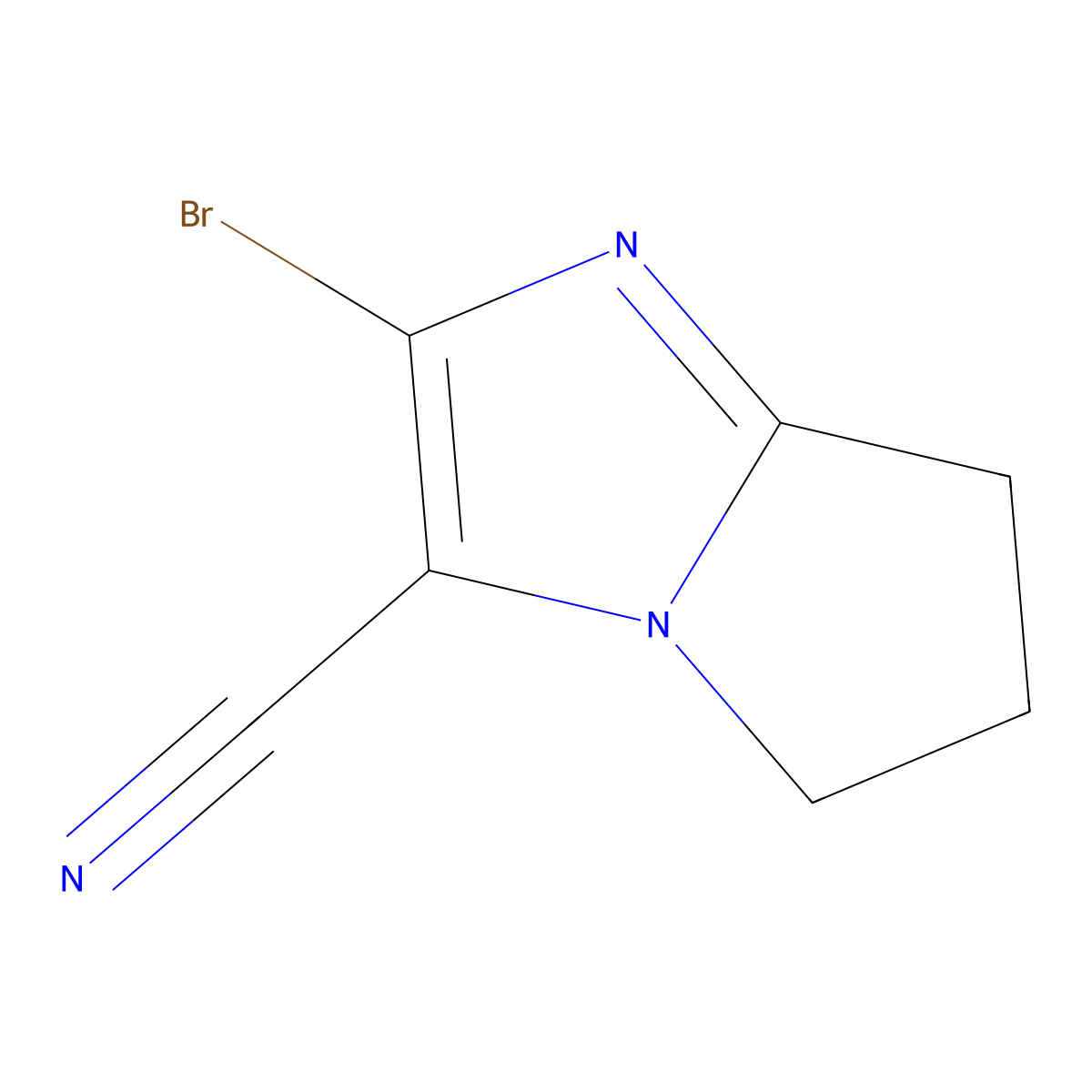 2-bromo-5H,6H,7H-pyrrolo(1,2-a)imidazole-3-carbonitrile molecular structure, CAS 2092245-77-5