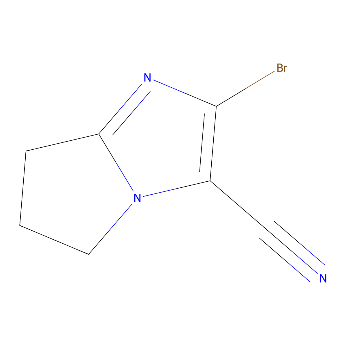 2-bromo-5H,6H,7H-pyrrolo(1,2-a)imidazole-3-carbonitrile molecular structure, CAS 2092245-77-5