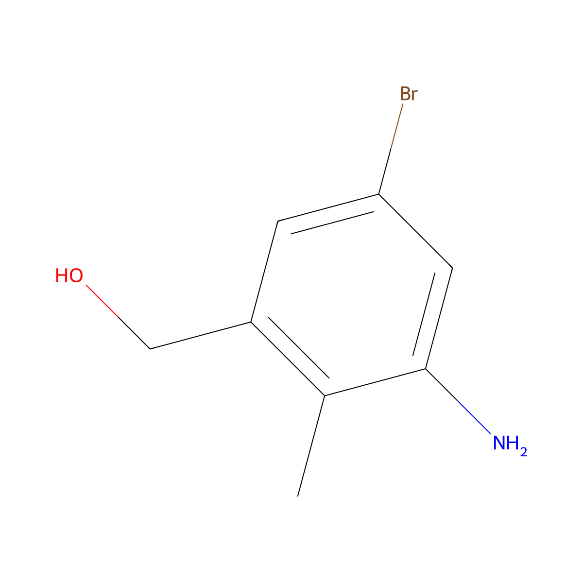 (3-Amino-5-bromo-2-methylphenyl)methanol molecular structure, CAS 2092250-87-6