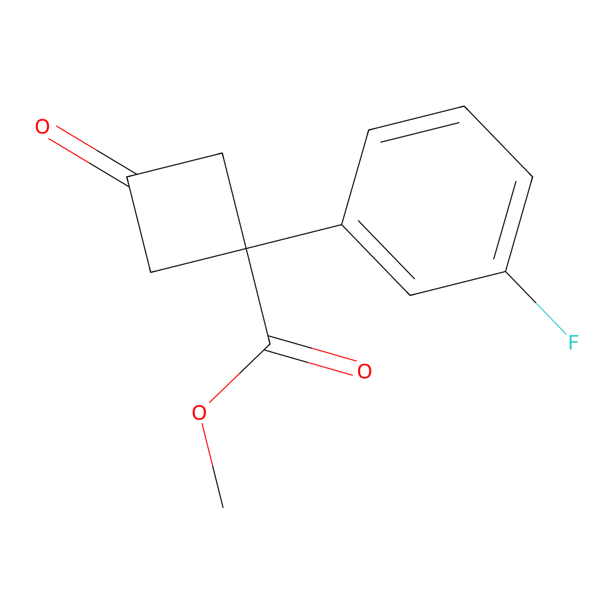 Methyl 1-(3-fluorophenyl)-3-oxocyclobutane-1-carboxylate molecular structure, CAS 2092253-18-2