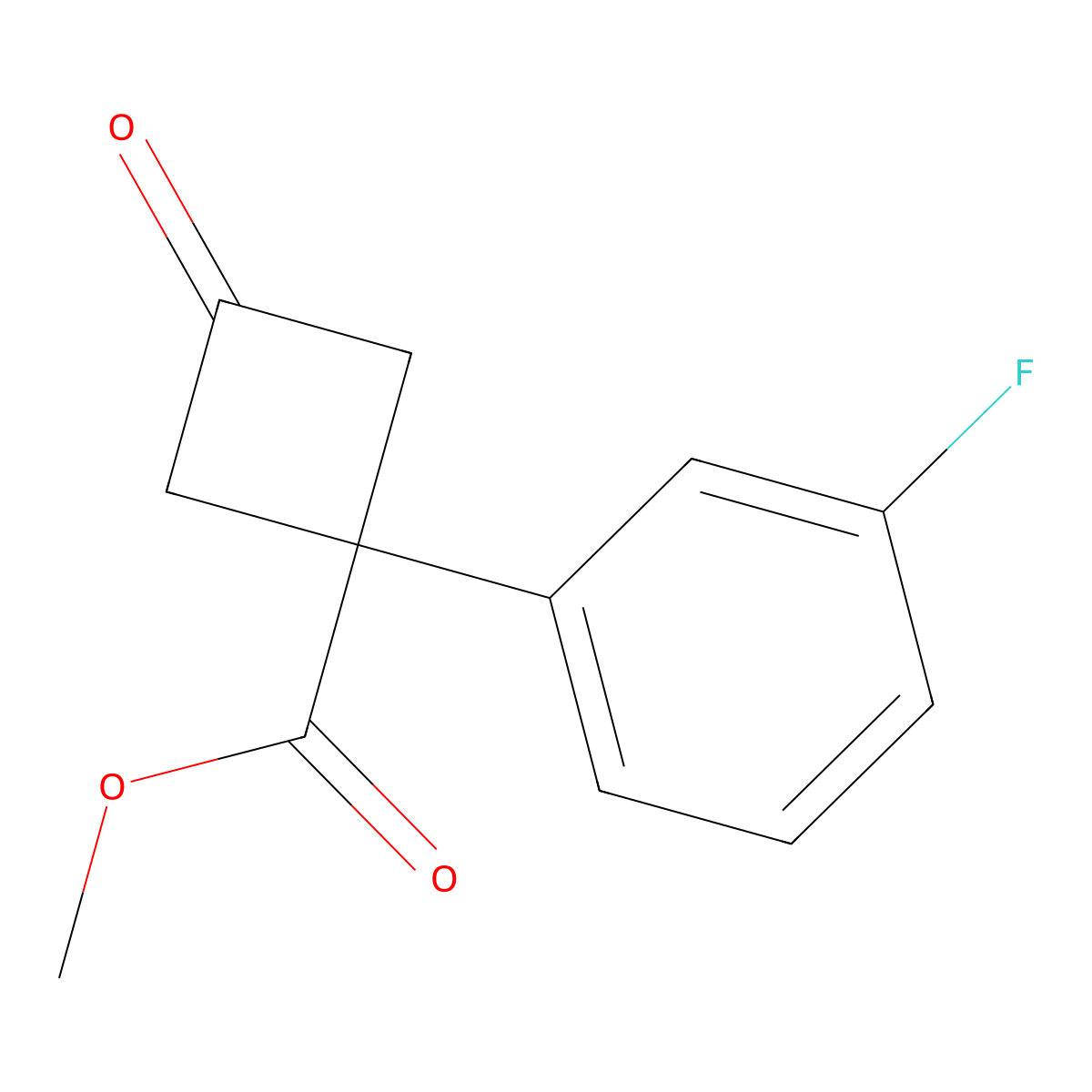 Methyl 1-(3-fluorophenyl)-3-oxocyclobutane-1-carboxylate molecular structure, CAS 2092253-18-2